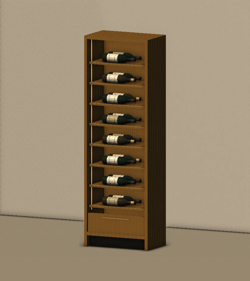 The Column: a slender natural-oak wine cabinet