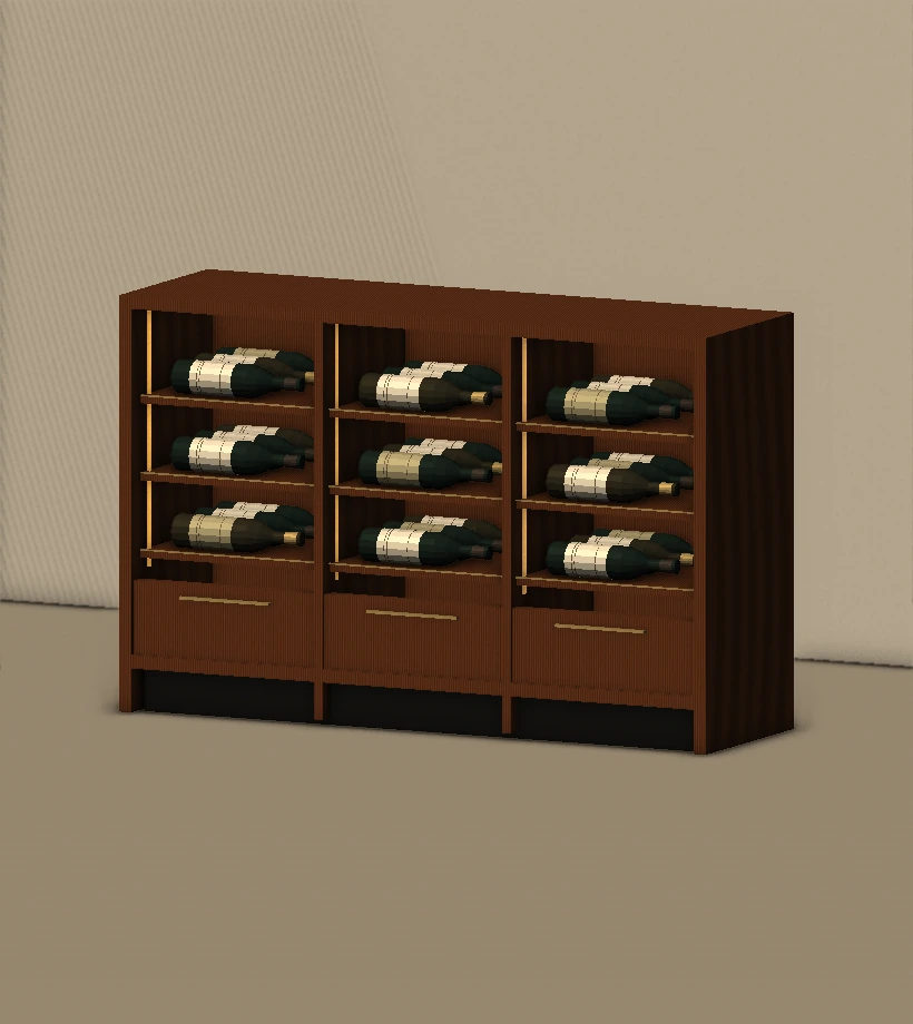 The Console: a low walnut wine cabinet